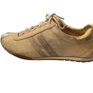 Coach Katelyn Metallic Gold Signature Sneakers